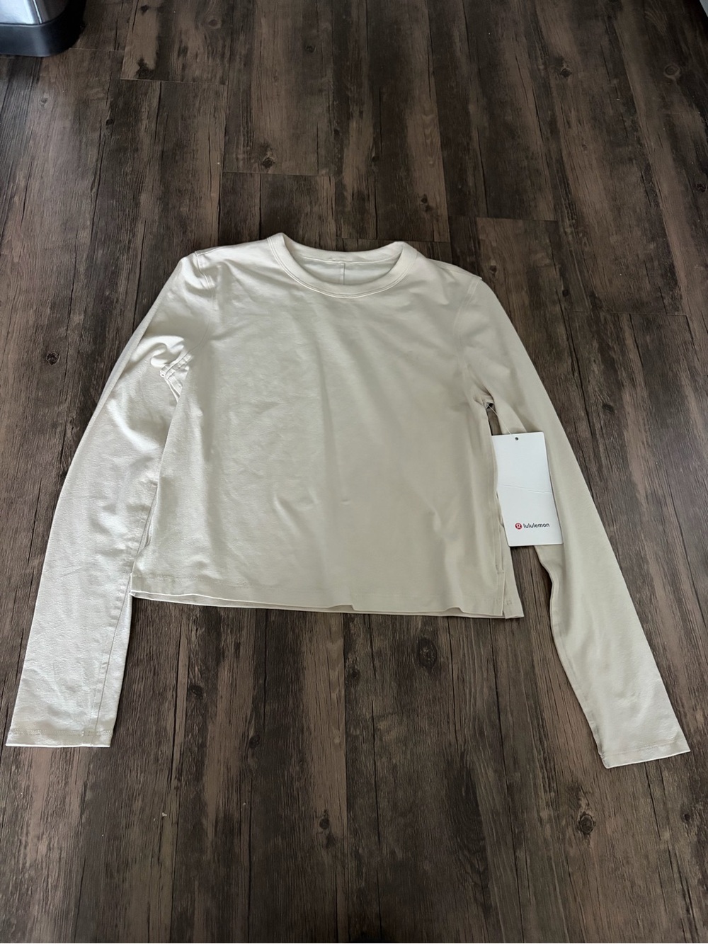 NWT Lululemon Classic-Fit Cotton-Blend Long Sleeve Shirt Natural Ivory 2